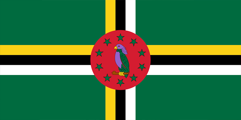 Loro imperial en bandera de Dominica